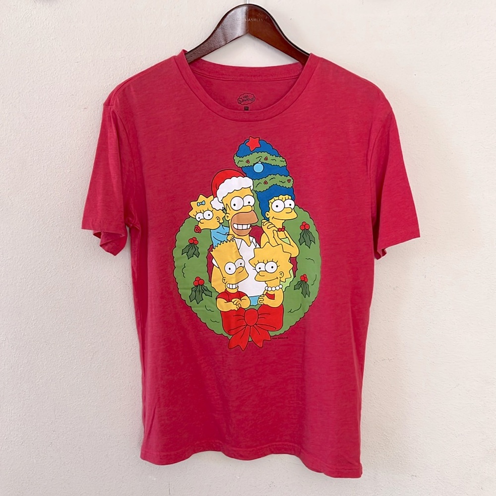 The Simpsons Christmas Holiday Graphic T-Shirt Size Medium Unisex Mens Homer